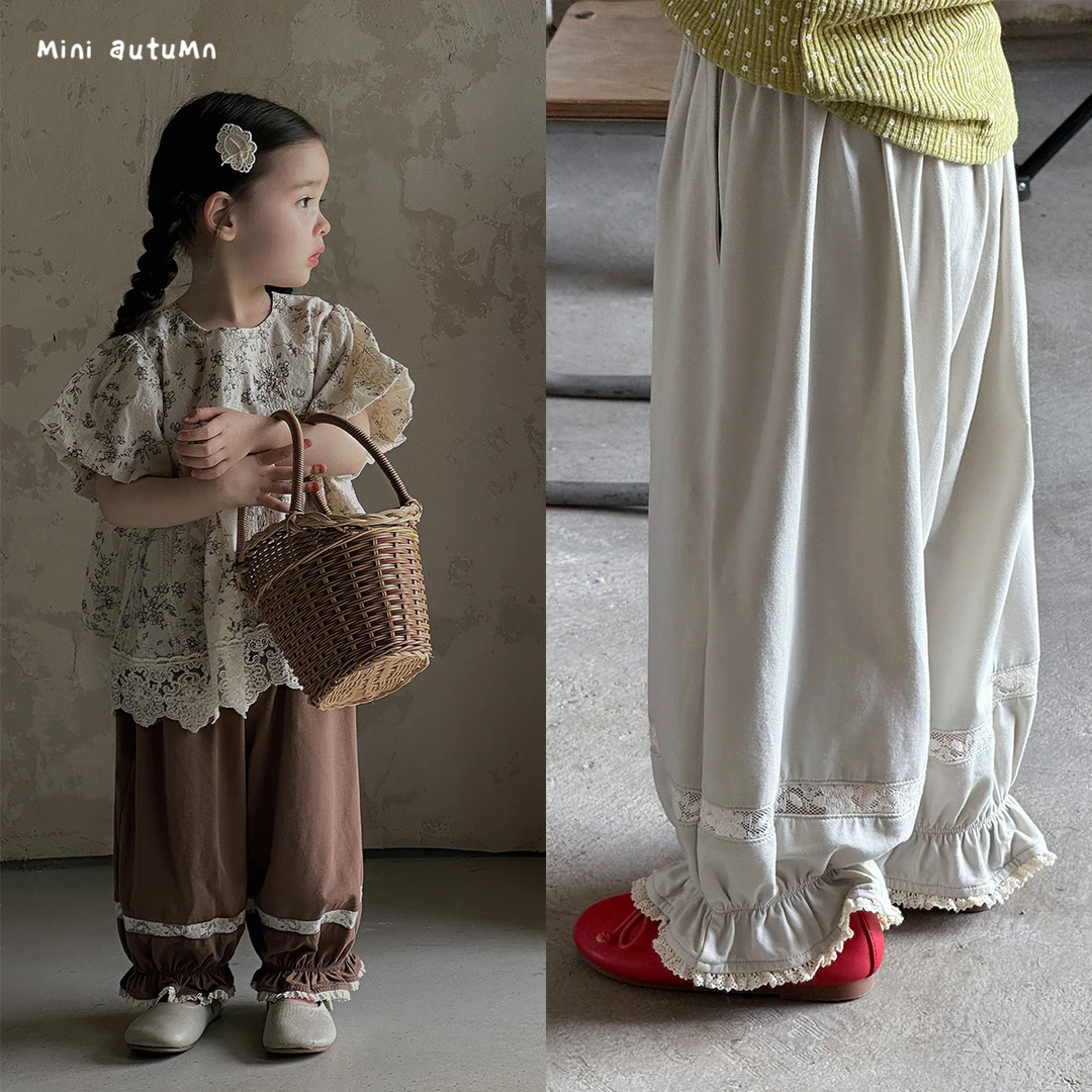 现货「MINI AUTUMN」【自带清凉】花边防蚊裤女小童夏休闲长裤XX089
