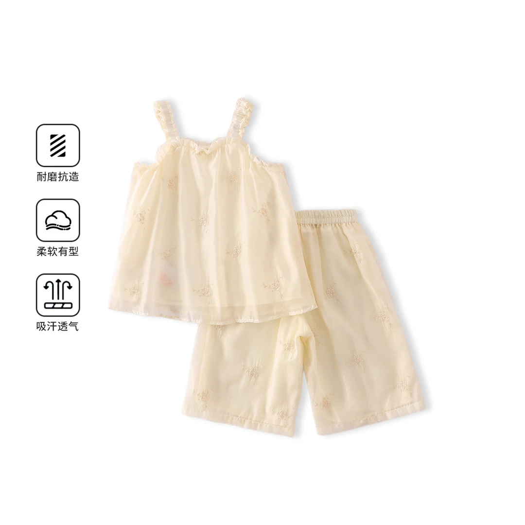 皇室童缘2025夏季新款女童时尚洋气舒适套装17680580020