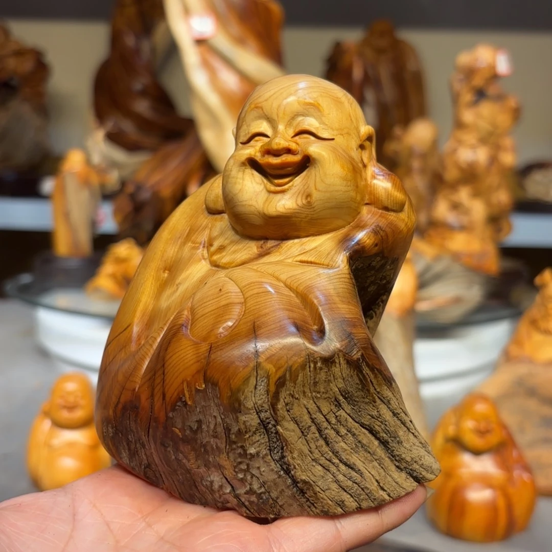柏木太行崖柏弥勒佛