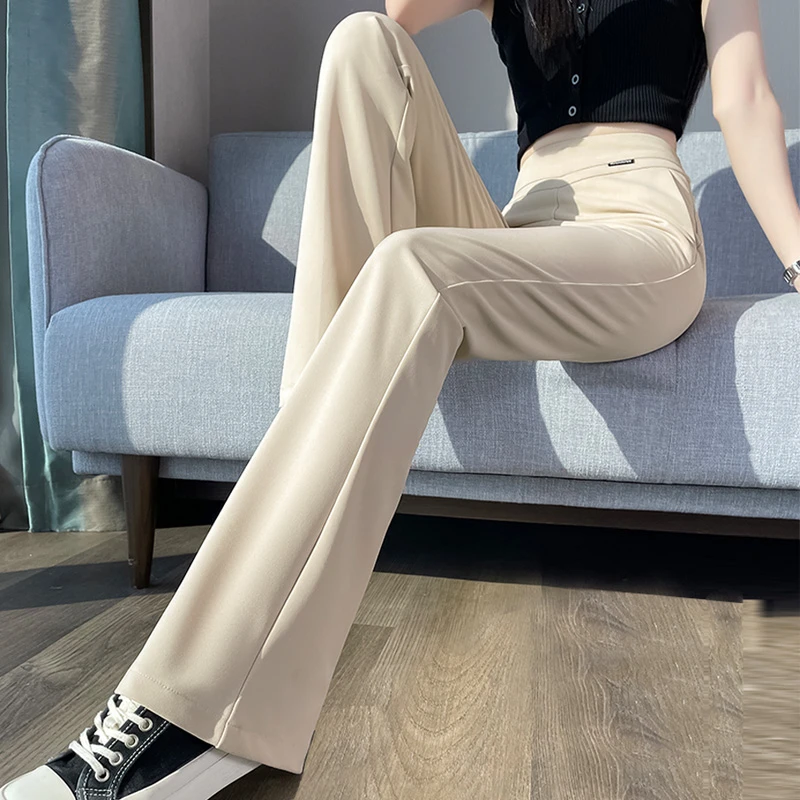 窄版垂感微喇裤女休闲裤百搭九分2025新款春夏加长高个子喇叭裤子