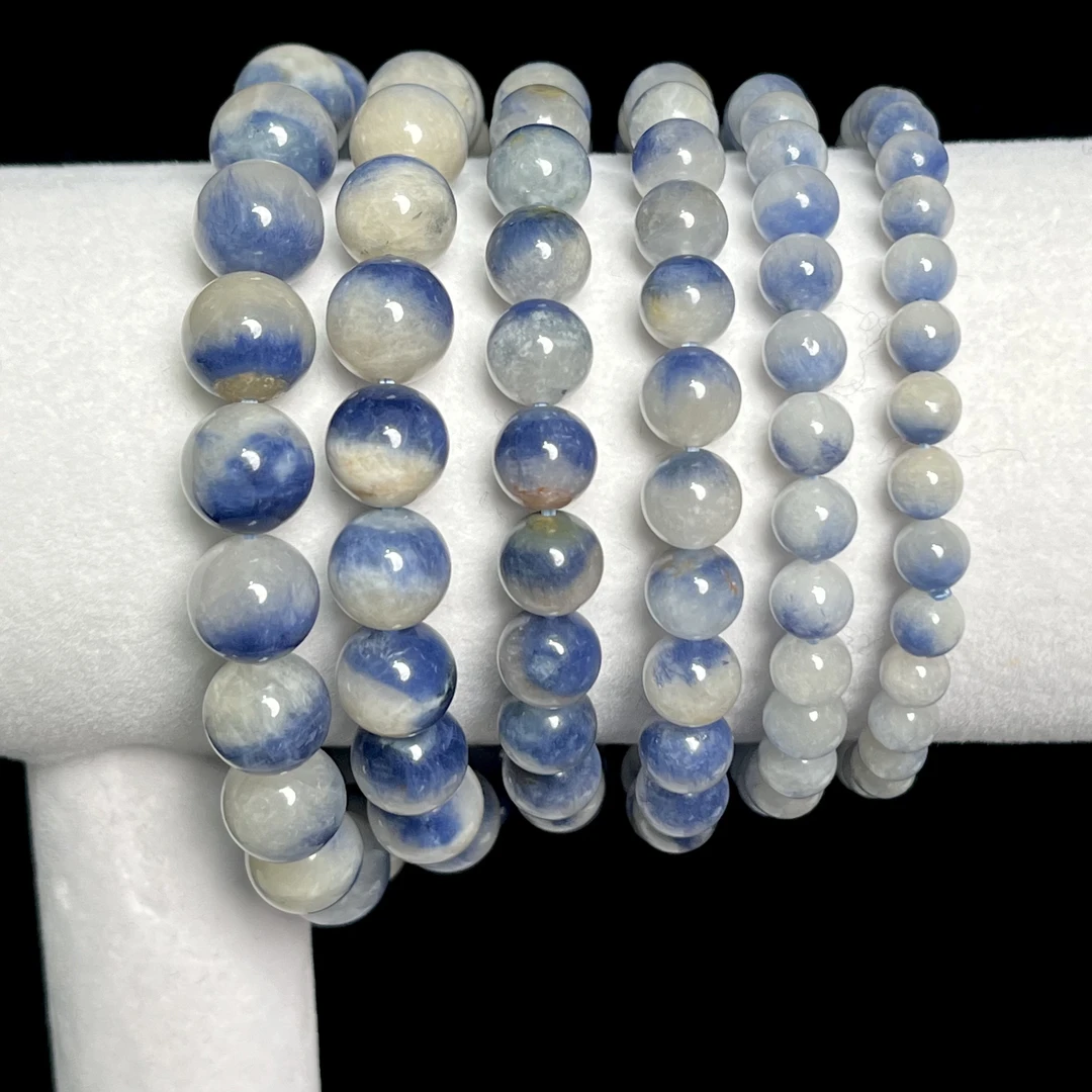 蓝线石聚宝盆手串H1008多样性发其一情侣款手链