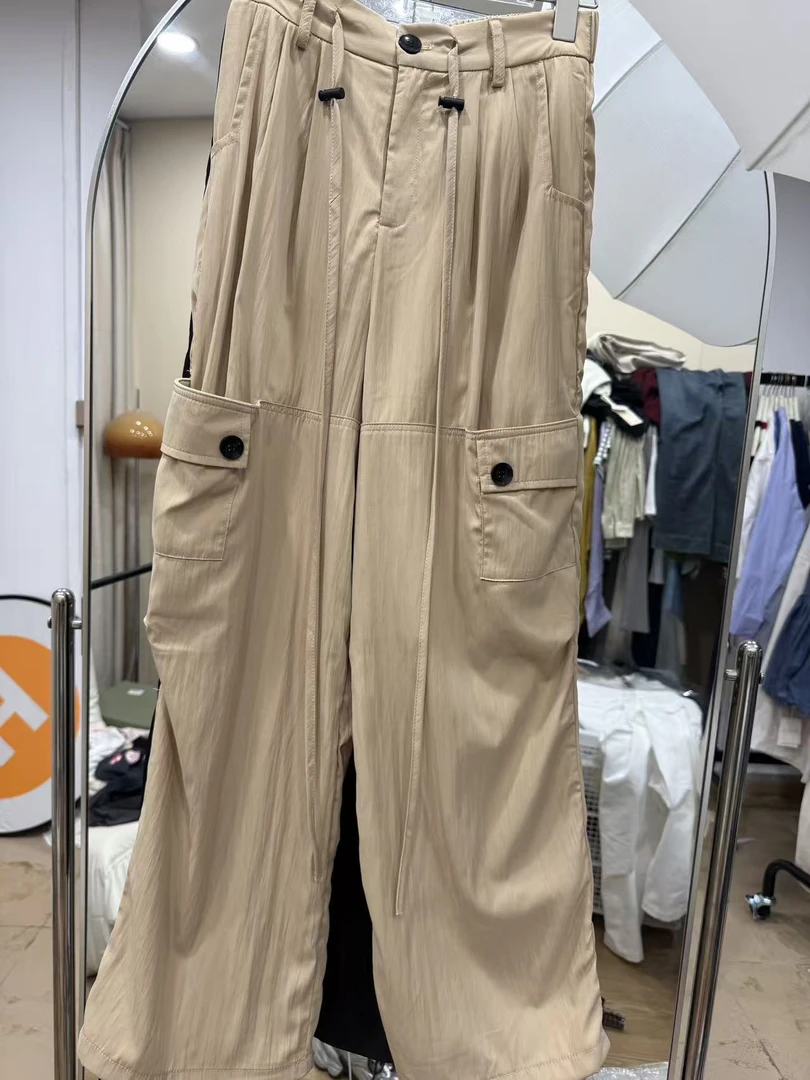 夏日清爽薄款抽绳工装休闲裤2b2