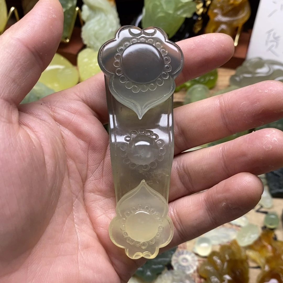 未镶嵌岫玉如意手把