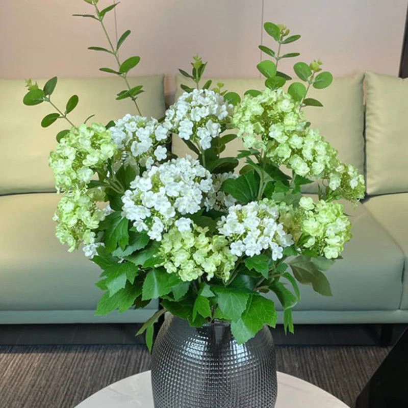 仿真吊钟叶高端三头木绣球花假花餐桌摆件家居轻奢摆放花