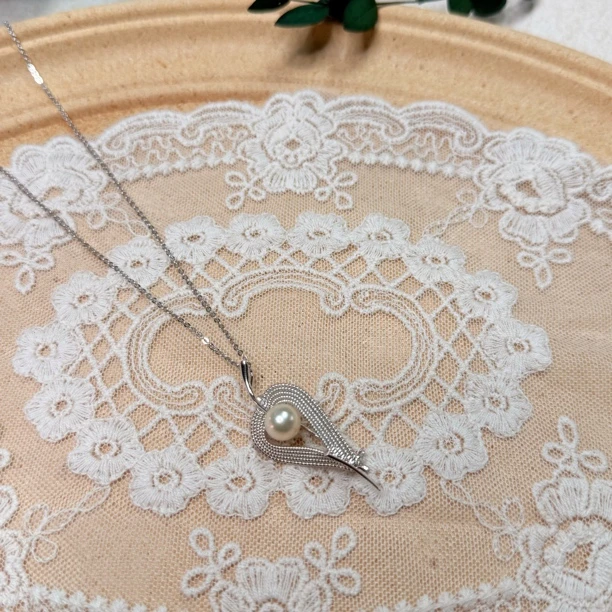 【六六中古】孤品简约海水珍珠项链胸针两用ew279链长45