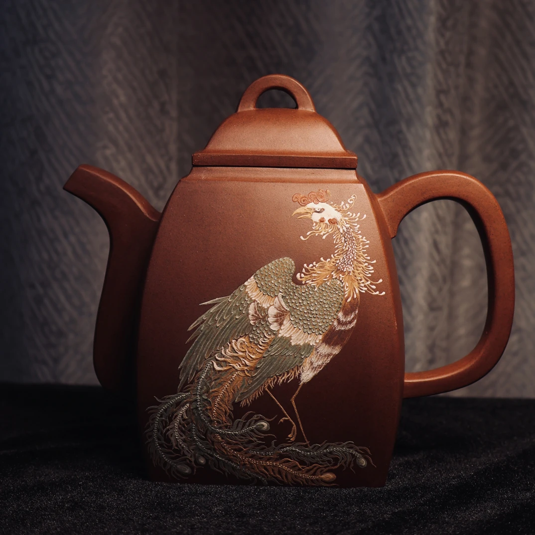 涅槃凤影 · 四方紫泥雅韵壶