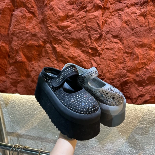 103-9新款厚底松糕鞋女鞋增高小个子休闲乐福鞋