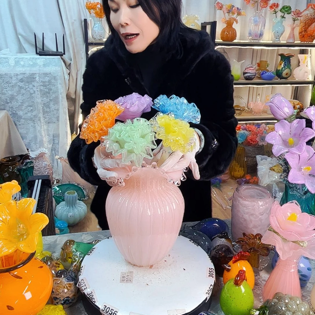 5花1瓶家悦美居琉璃摆件