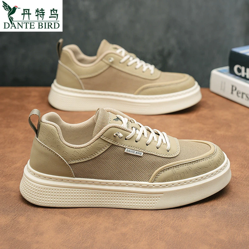 丹特鸟男鞋网面夏季透气休闲鞋板鞋厚底增高运动男士潮鞋防臭百搭