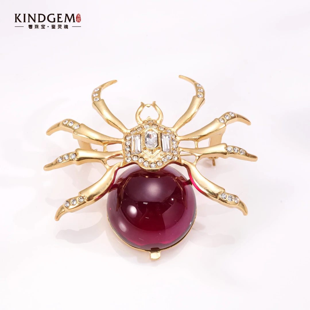 铜合金锆石胸针 轻奢重工镶嵌个性设计蜘蛛胸针 AG64XZPC-21105