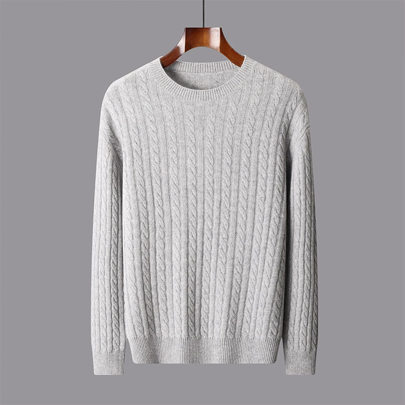 2025春秋圆领常规长袖时尚百搭针织休闲套头纯色绒衫毛衣