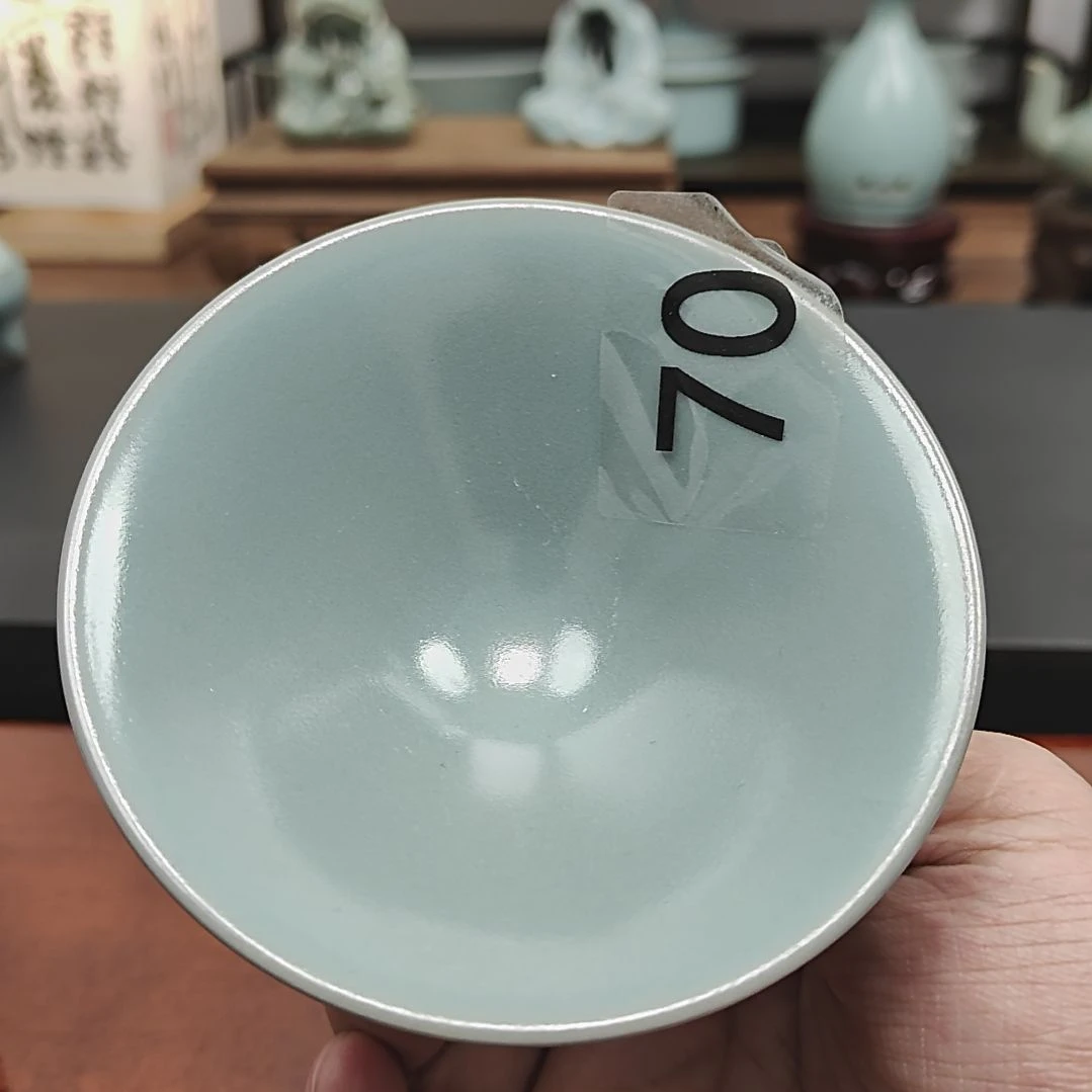 时**言手工仿古釉罗汉杯微瑕福利捡漏