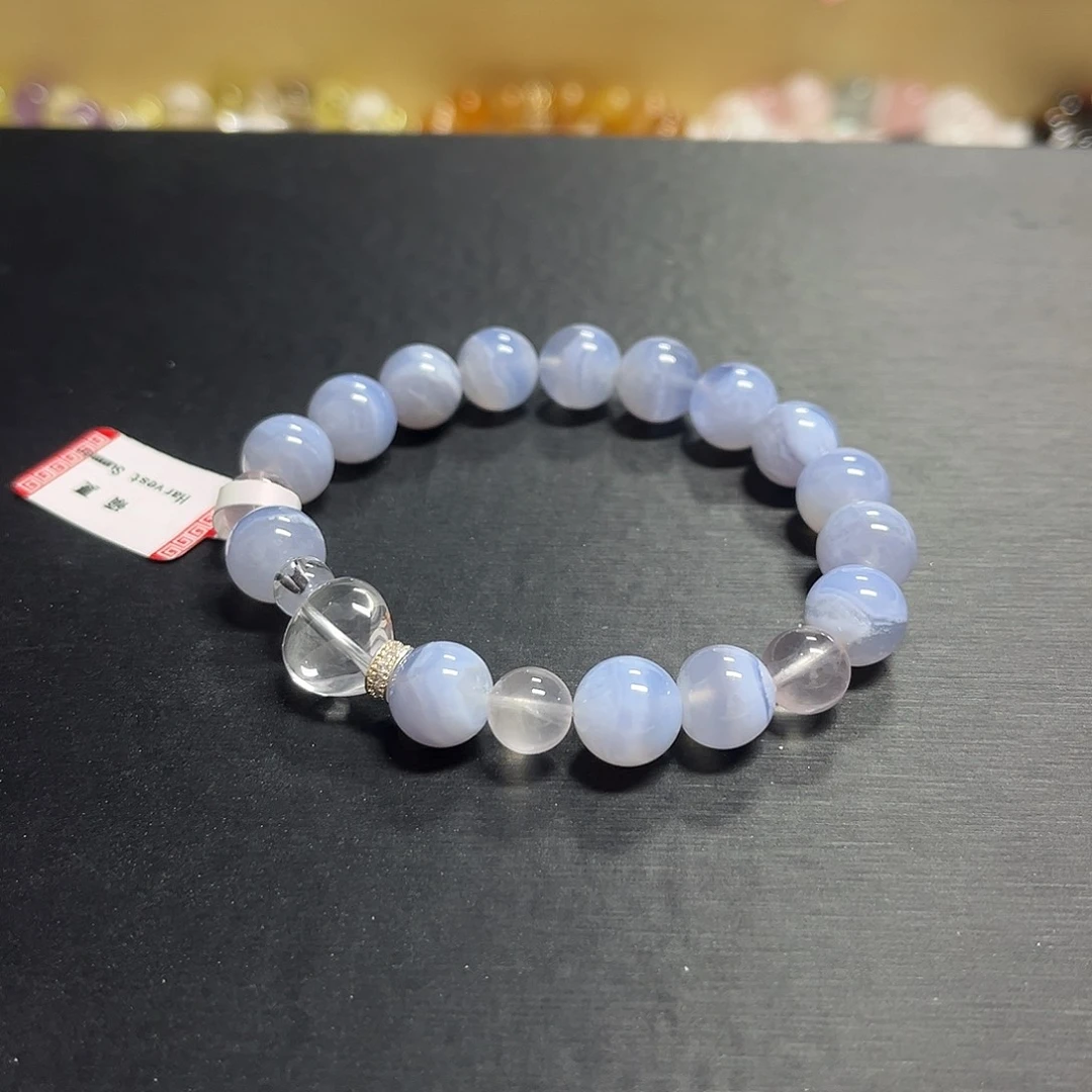未镶嵌水晶手链蓝纹玛瑙设计款手链