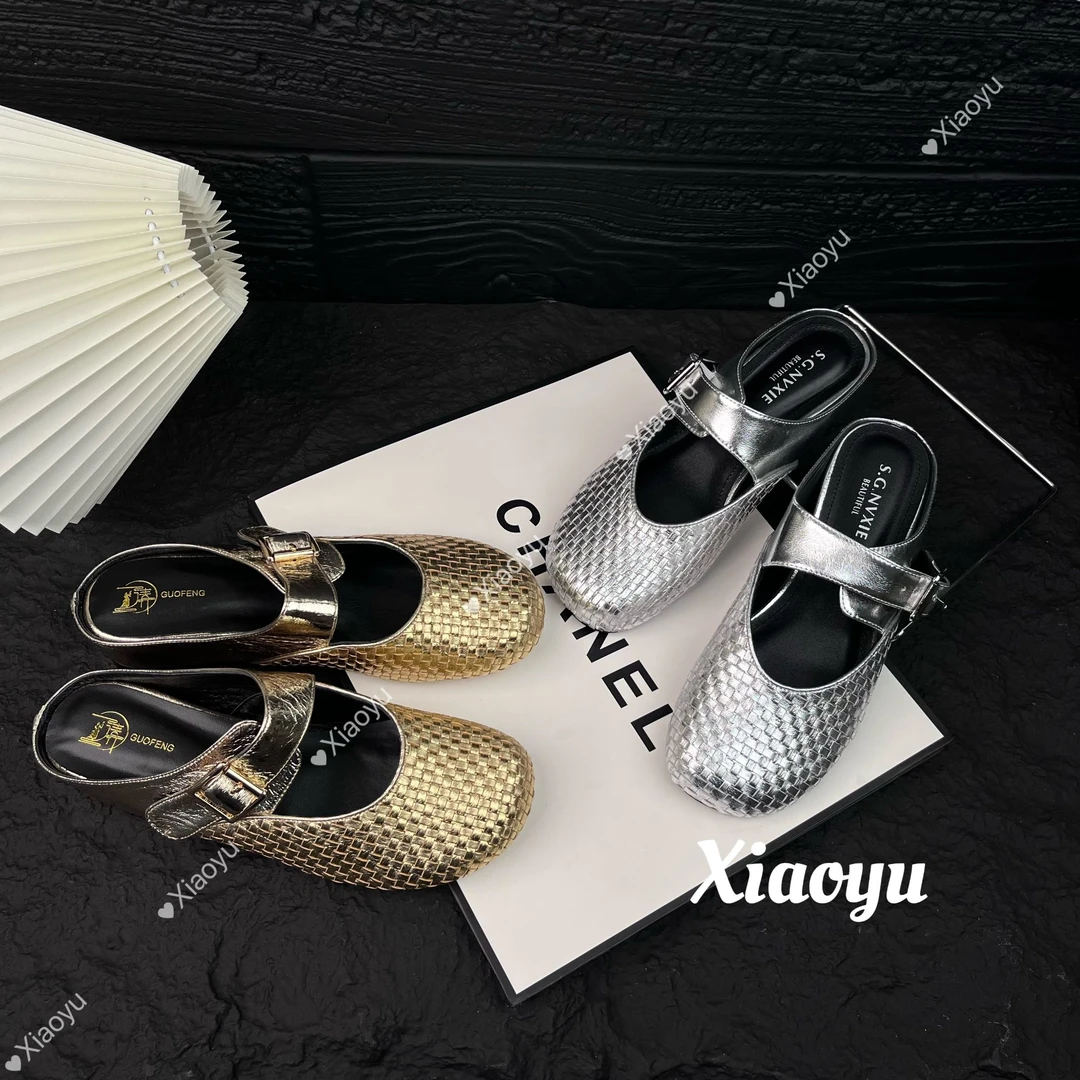 【现货】2025新款春秋懒人半拖外穿穆勒鞋夏季内增高包头拖鞋A-8513