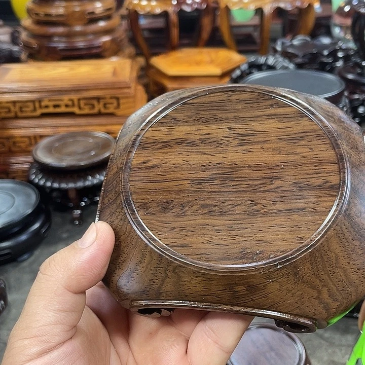 琉璃手工艺品红木底座工艺品9公分