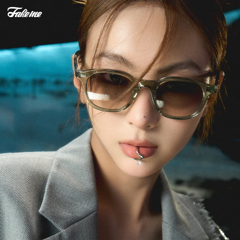 Fakeme【商场同款】方框板材防紫外线出游太阳镜防晒松弛感Harry 49