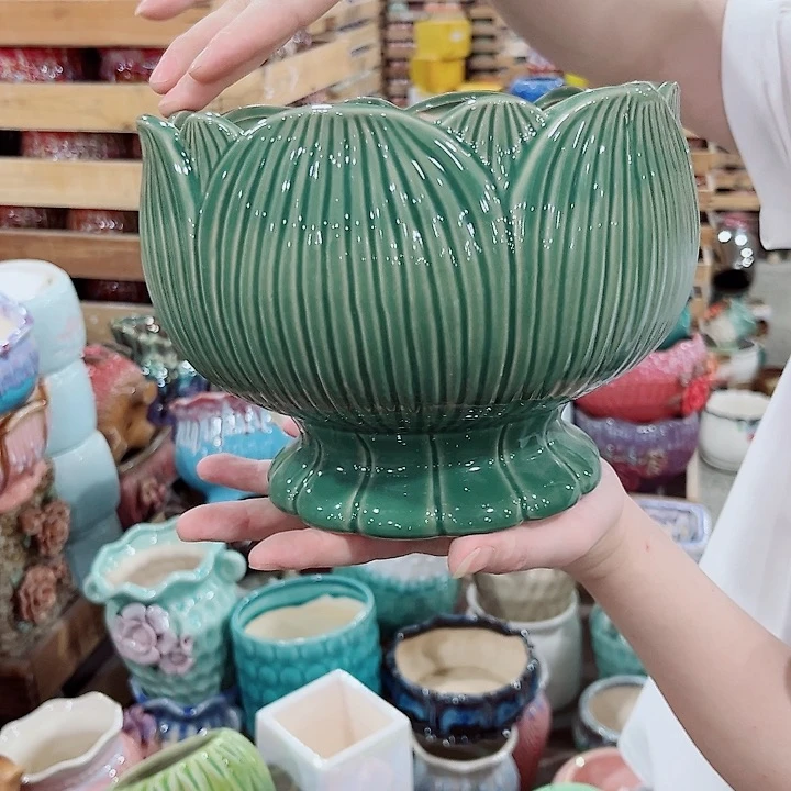 有孔.凑单10元陶瓷花盆发货！