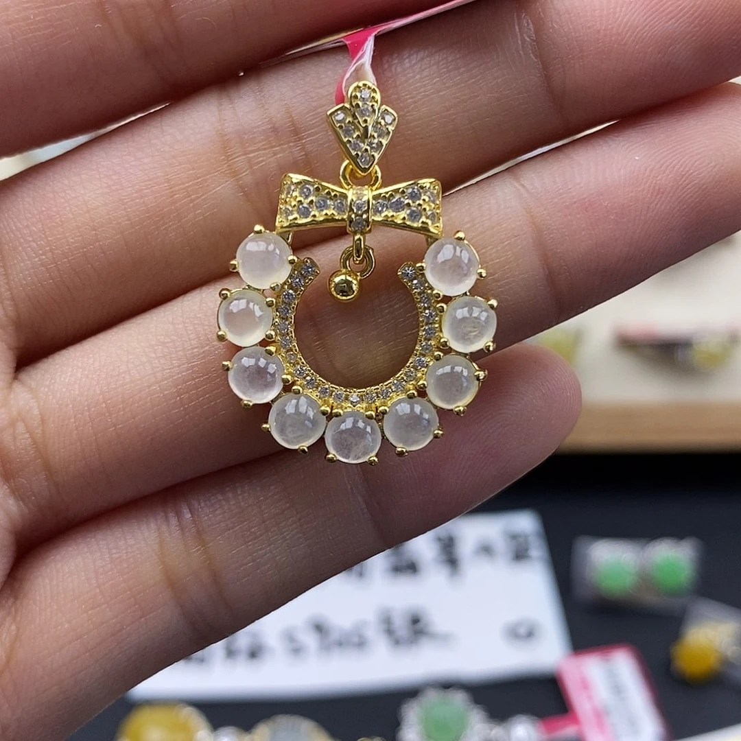 翡翠银S925镶嵌颈饰