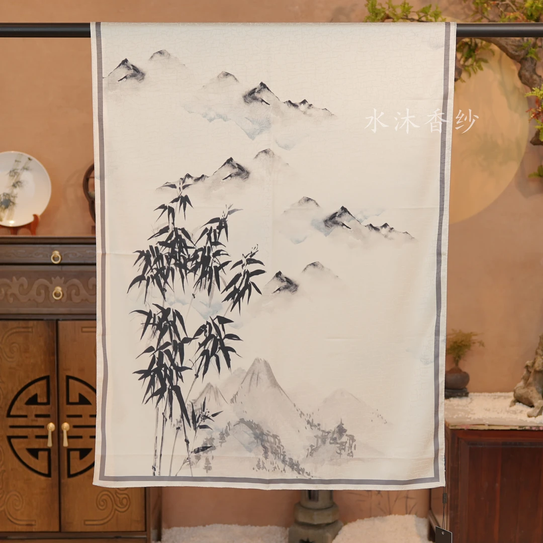 孤【A22-38竹韵江南】180*70花丝气质高档女士薄款中式中国风丝巾