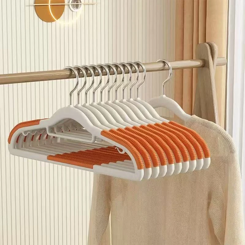 【衣管家】10支/无痕塑料衣架鱼嘴干湿防滑衣服撑双位衣架晾晒衣架