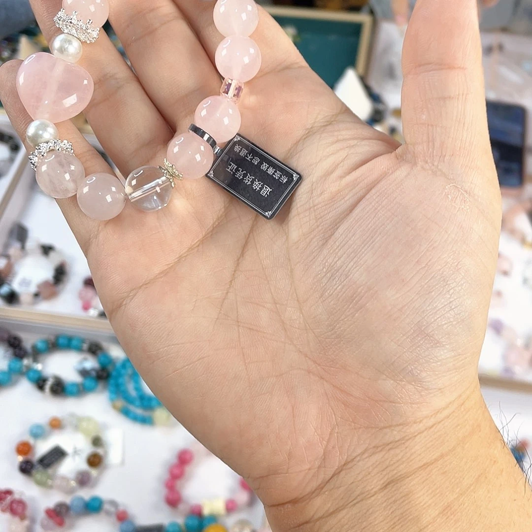 水晶手链银S925镀金镶嵌