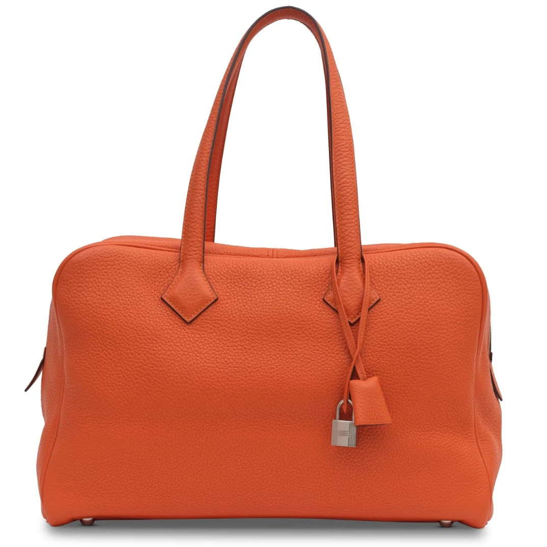 99新 Hermes/爱马仕 爱马仕维多利亚35橙色R单肩包9342021