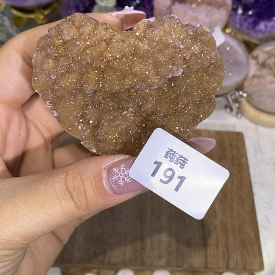 大型摆件（非配饰）未镶嵌紫晶橘色全抛爱心