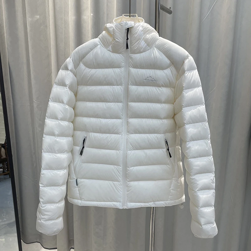 2025冬季新款纯色连帽薄款排骨羽绒服运动情侣保暖