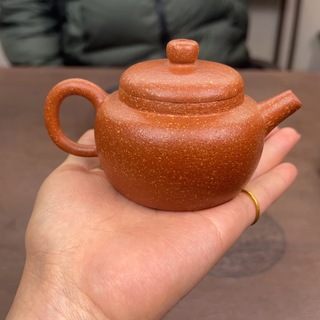 紫砂茶壶自***。紫砂全手德钟改款手磨料