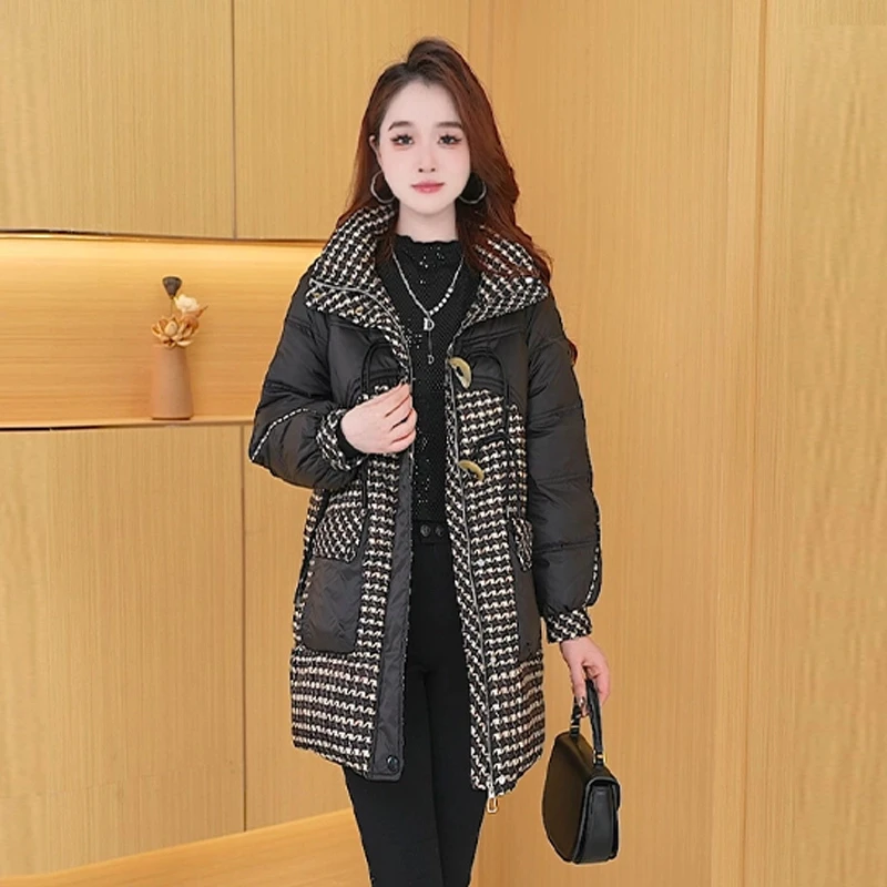 【羽绒服】冬季白鸭绒中长款羽绒服百搭新款时尚气质保暖外套女