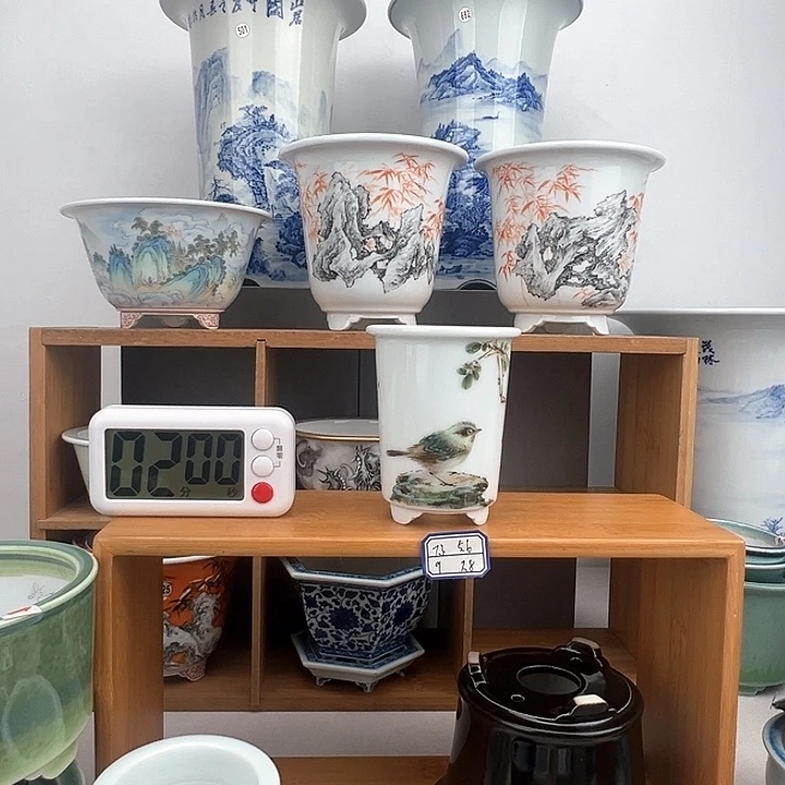 红陶无*涯手工盆景花盆