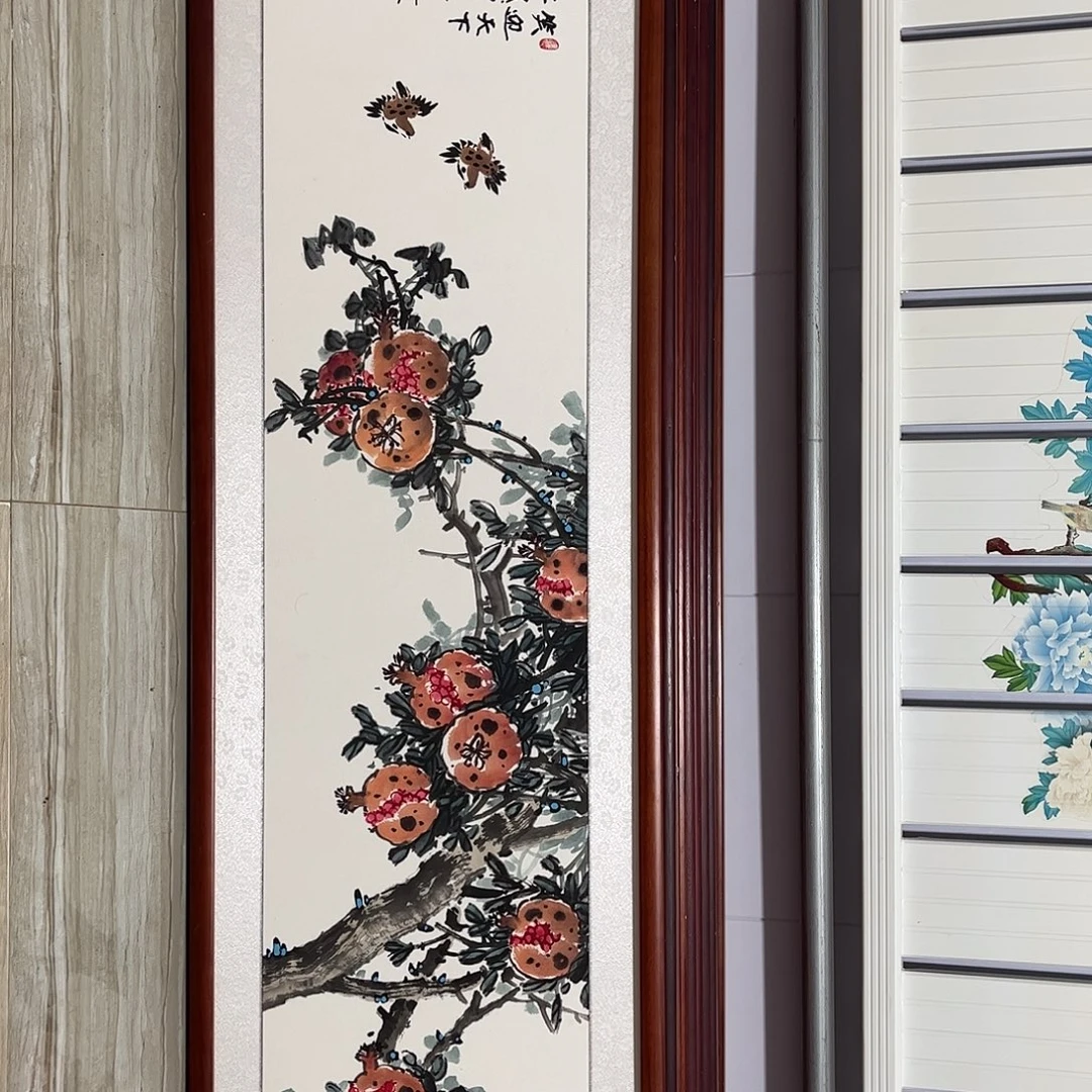 国画书画作品带框163×48