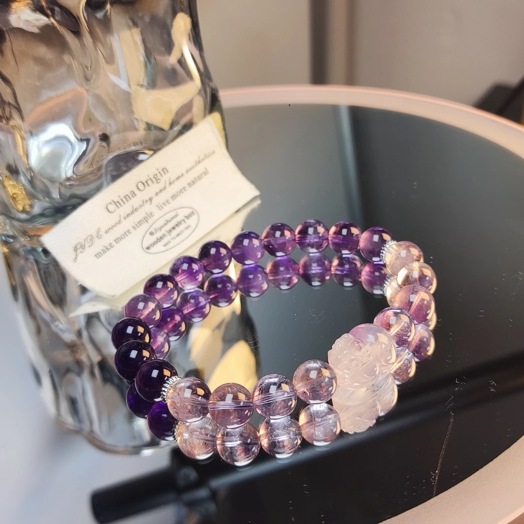 乌拉圭紫水晶搭配紫水晶雕刻的貔貅价格 168