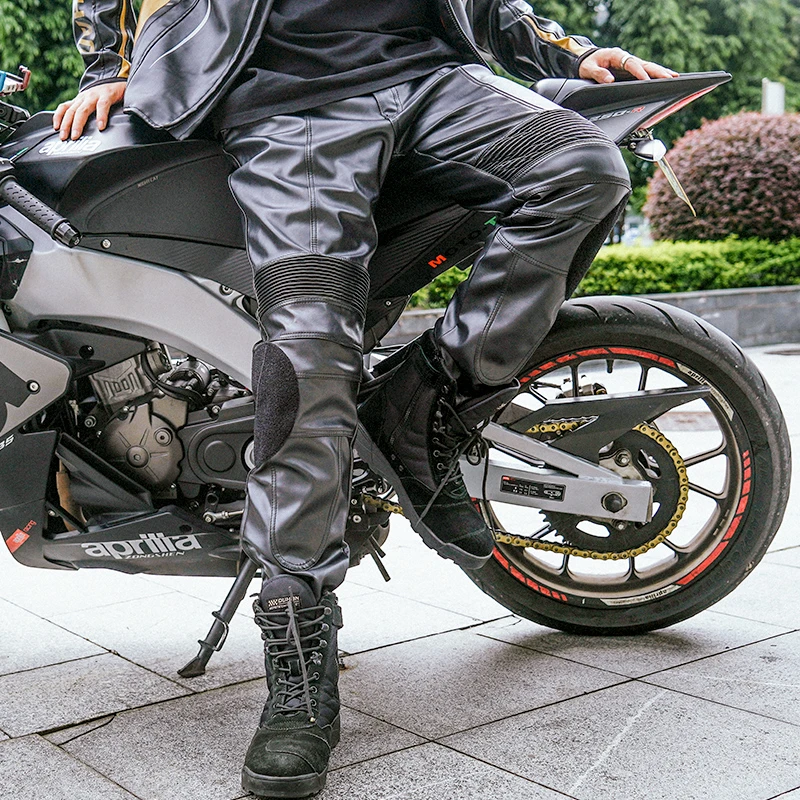 duhan/杜汉男女通用防风防摔摩托车骑行裤四季适用赛车机车皮裤