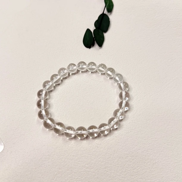 全新未使用  全净透苹果圆水晶手串bs560