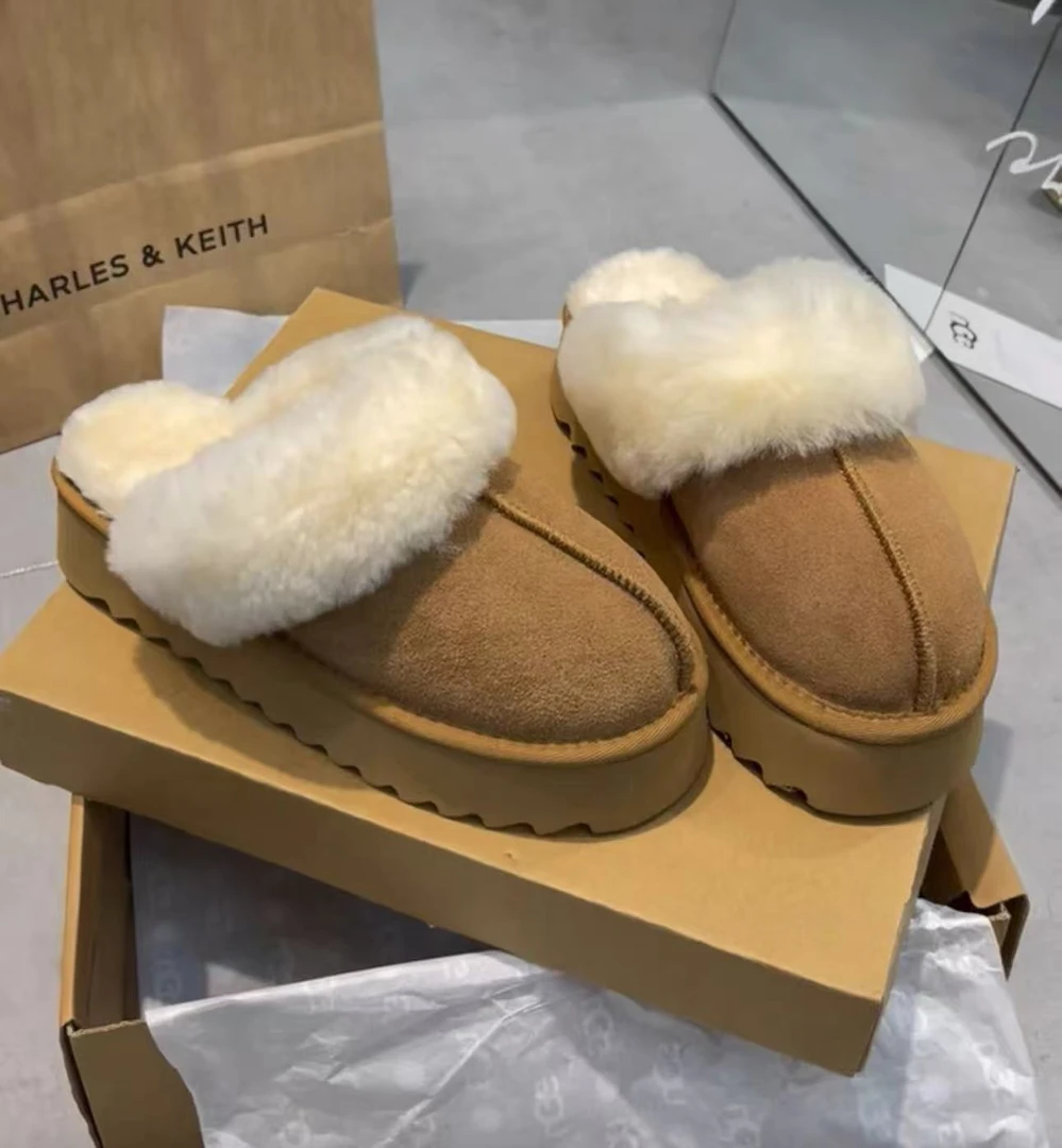 佰丽世家U家同款塔次特厚底女款牛皮雪地靴