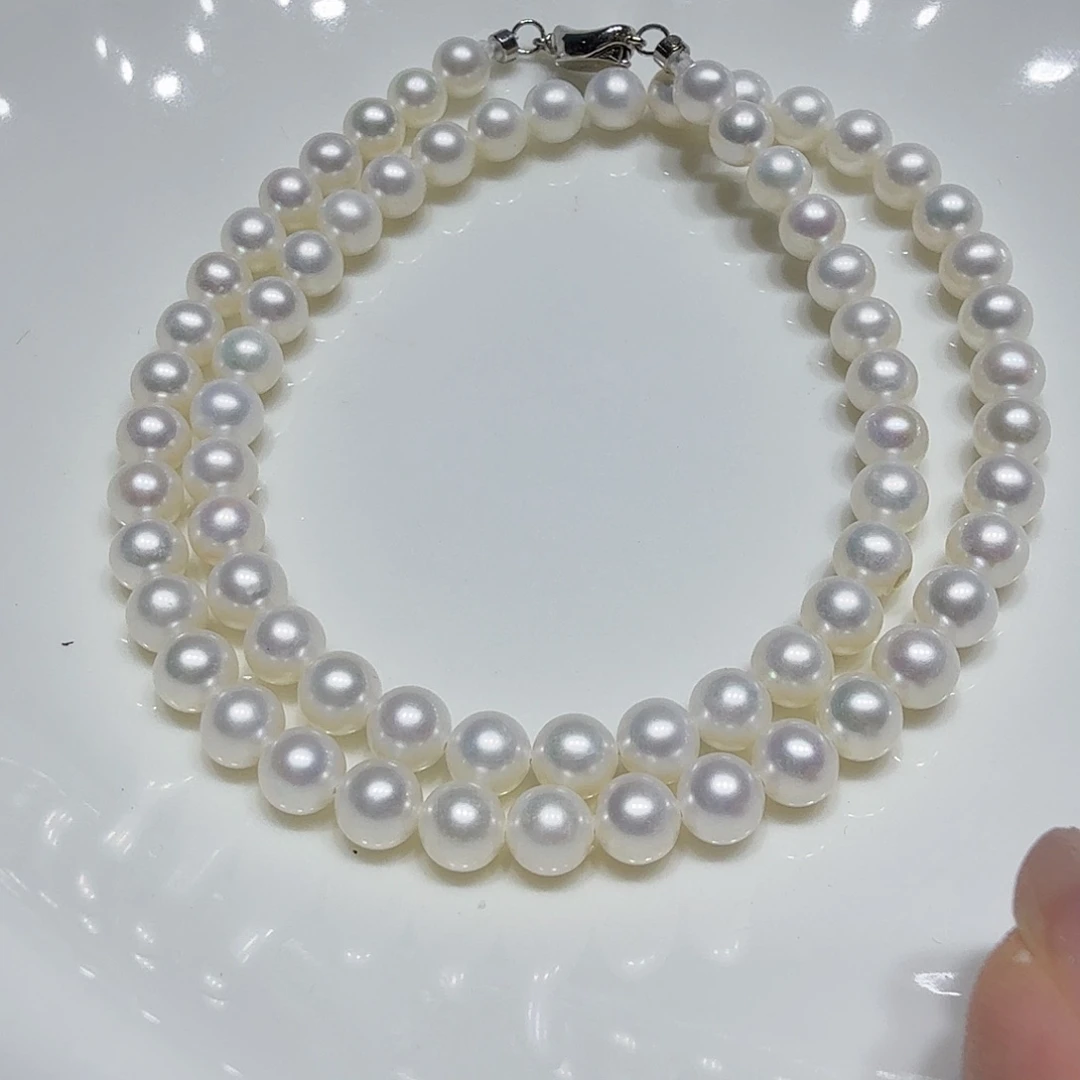 银S925镶嵌淡水珍珠珠链