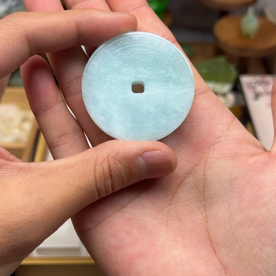 蛇纹石玉合金吊坠(不含链)