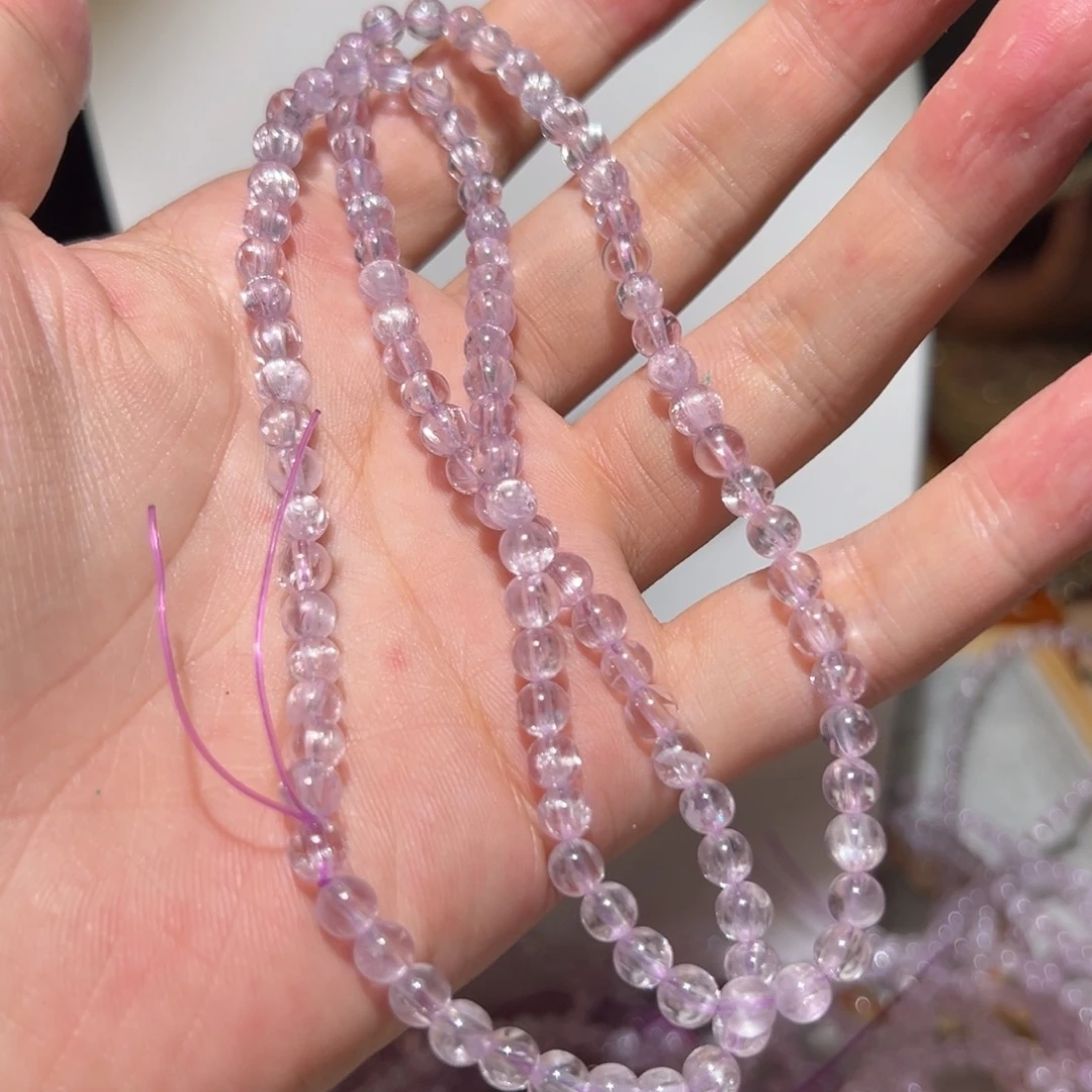手串锂辉石未镶嵌紫锂辉三圈5mm