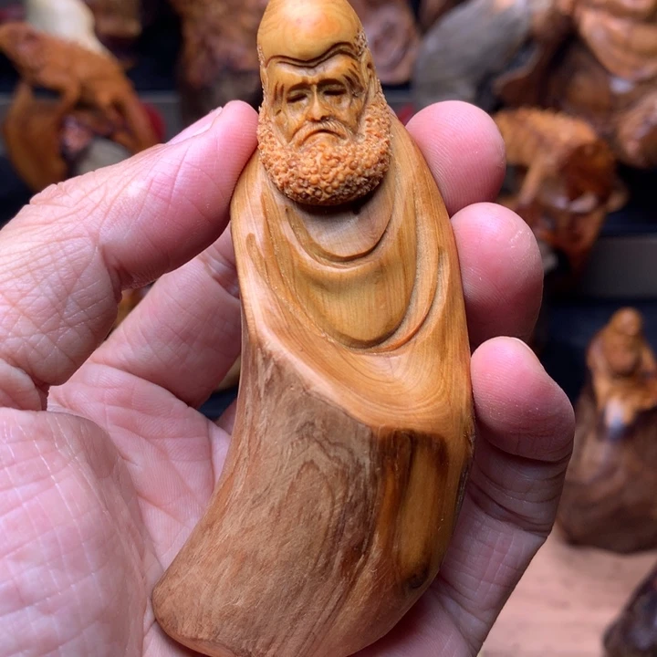 柏木（崖柏）崖柏陈化料手把件