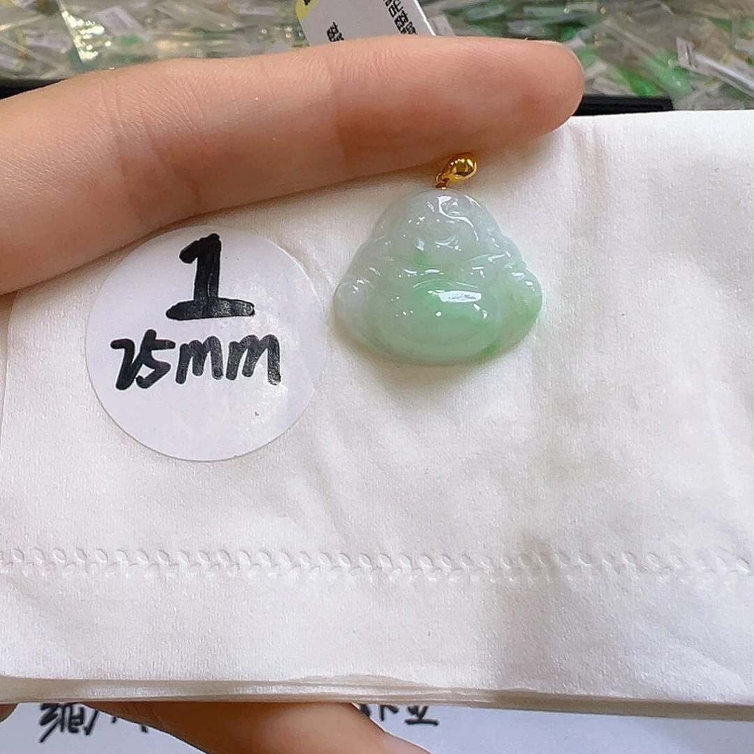 翡翠18K金镶嵌吊坠(不含链)翡翠