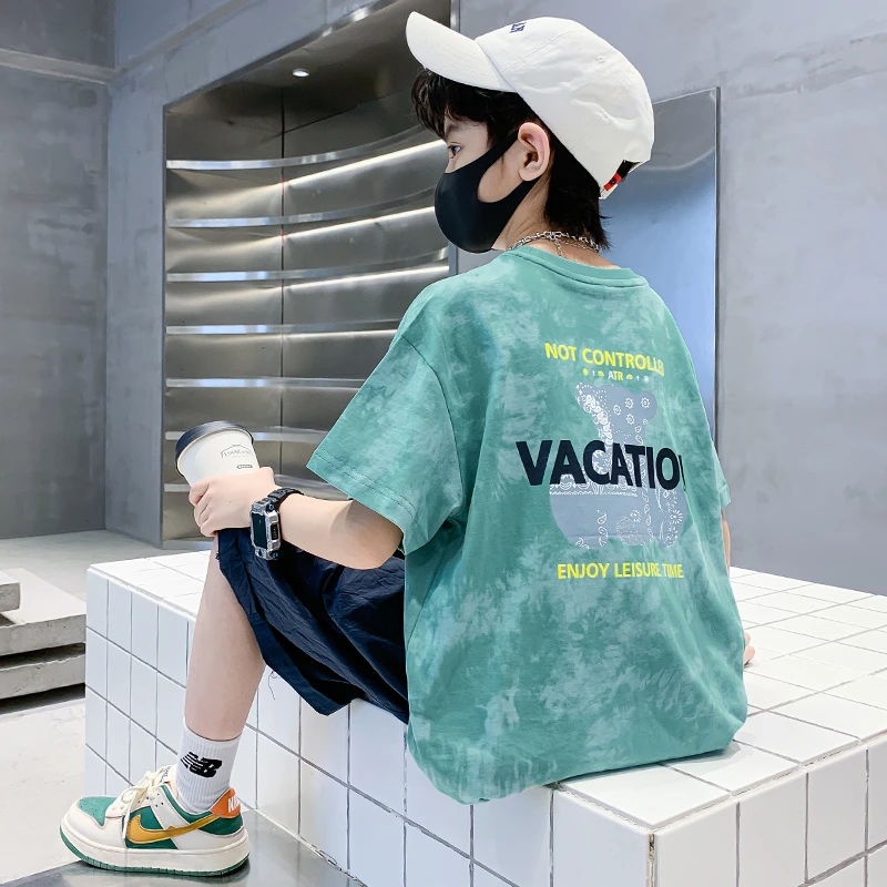男童短袖T恤夏季2025年款衣服儿童中大童6-12岁15潮款高级感夏装
