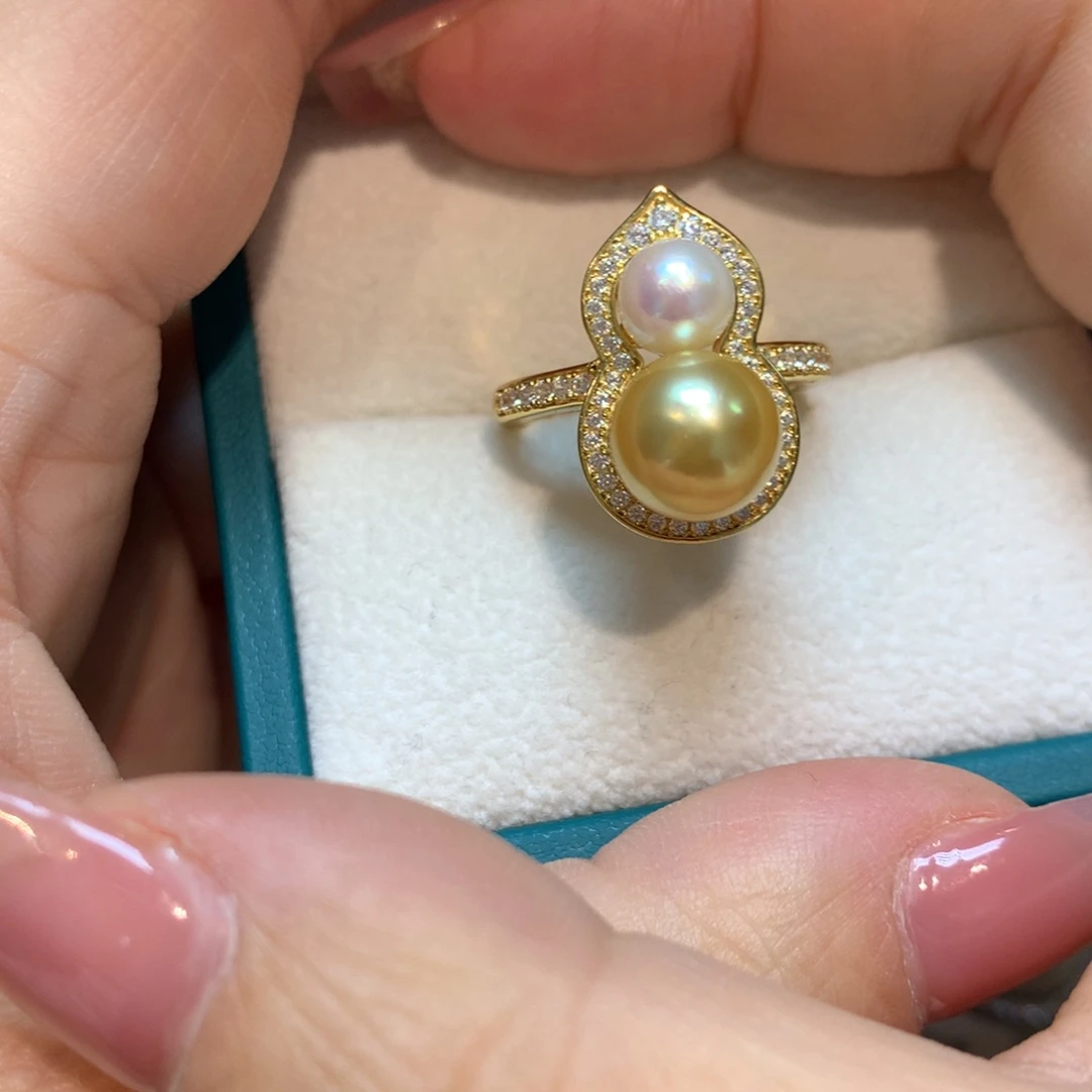 海水珍珠戒指银S925镶嵌