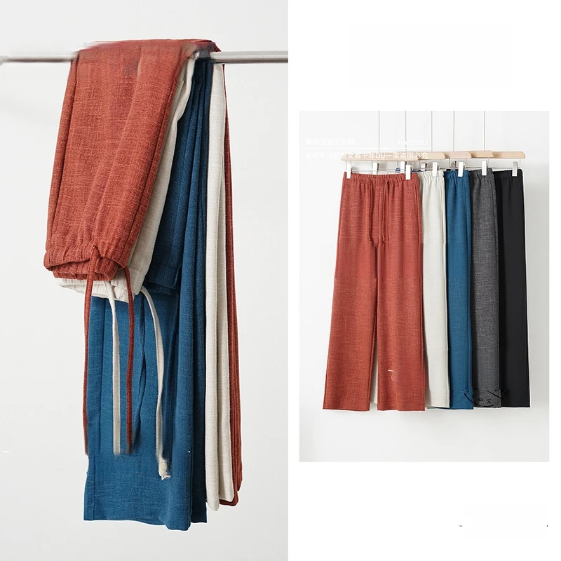 【专柜高货】高阶蚕 丝汗 麻抗皱垂感高腰显瘦时髦直筒阔腿裤