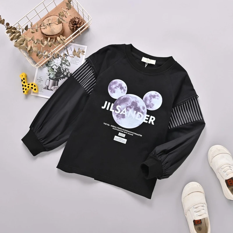 【优子壹家实体品牌】女童儿童新款针织拼接长袖卫衣6212126春秋