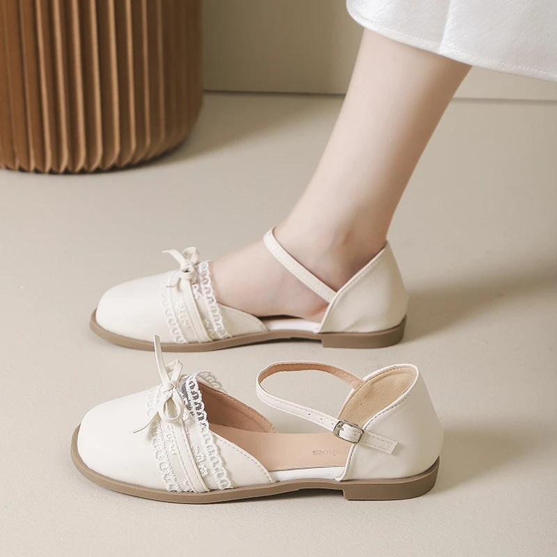 夏季法式绝美配裙子的包头凉鞋女2025新款百搭爆款仙女风中空单鞋