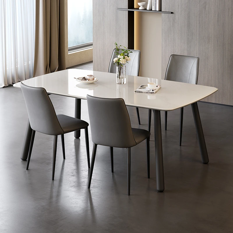 （相似品下架）全友家居微晶石餐桌长方形餐桌腿饭桌