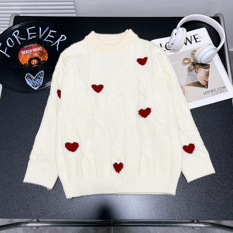 女童毛衣秋冬季新款洋气时尚儿童针织保暖休闲上衣zb5019简约童品