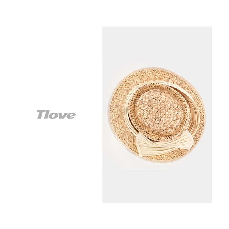 6798夏季草帽手工编织优雅大檐礼帽女士百搭