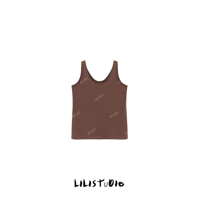 PCNY「日落甜茶」不理理秋季新款小众女装百搭简约纯色休闲背心吊带